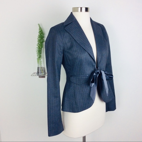 Laundry By Shelli Segal Jackets & Blazers - Laundry Shelli Segal Gray Striped Blazer Size 2
